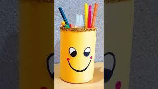 Pen-Pencil Holder Stand with plastic bottle & paper | #DIY #handmade #craftsforkids #crafts #shorts