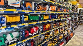 Huge Bruder Toys Display! Bruder Trucks, Tractors and Excavators Shop Visit!