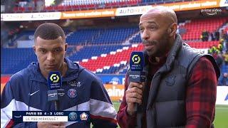 La réaction de Killian Mbappé avec Thierry Henry après PSG 4-3 Lille