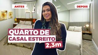 Quarto De Casal Pequeno e Estreito com 2,30 metros • Larissa Reis Arquitetura