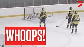 Hockey Blooper: A Painful Way To Score An Empty Net Goal, But They All Count