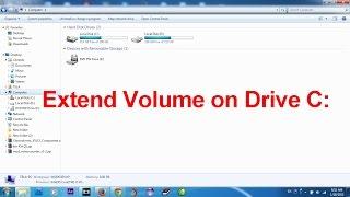 Extend volume on drive C or D , Resize space on drive C or D