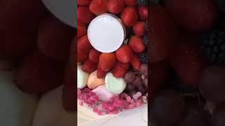 تنسيق باقه ورد ما العنب والفراوله والتوت ورد طبيعي مع تغليف باقه دائريه