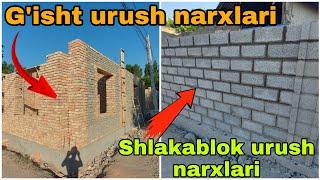 G'isht urush narxlari | ️991173485 | Shlakablok urush narxlari | 2022 Qurulish