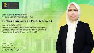 [Promosi Doktor]dr. Nora Harminarti, Sp.Par.K, M.Biomed. | Program Doktor Ilmu Biomedik