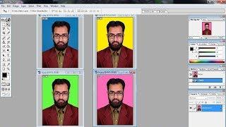 How to change background color of passport size photo in adobe photoshop 7.0