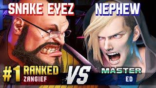 SF6 ▰ SNAKE EYEZ (#1 Ranked Zangief) vs NEPHEW (Ed) ▰ High Level Gameplay