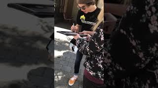 Cameron Boyce signing autographs during Descendants 3 filming