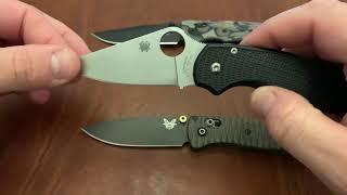 Benchmade Bugout v. Spyderco Para 3 LW v. Hogue Deka
