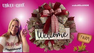 HOW TO MAKE A FARMHOUSE INSPIRED WELCOME WREATH | LARGE BOARD | KIT139