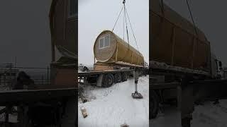 Доставка самой большой перевозной Бани Бочки. Баня по индивидуальному проекту диаметр 3м #банябочка