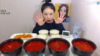 도전먹방 국물까지 다 먹기 20분안에 육개장 4그릇 먹기 도전 먹방 Challenge Mukbang eating show 171112