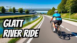 Biking around Zurich Airport alongside Glatt River | Zurich in April