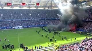 Hinchas del hamburgo sv no se toman muy bien su primer descenso de la bundesliga