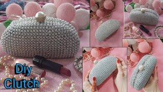 How to make clutch purse at home from old glass case |Diy Clutch purse making tutorial