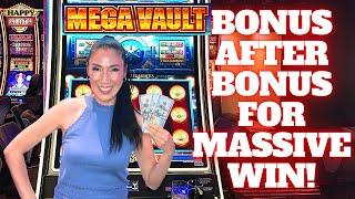 MASSIVE WIN on MegaBucks Mega Vault MAX BET! Lost count of BONUSES we got SO MANY!