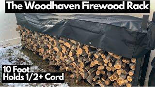 The Woodhaven Firewood Rack Assembly & Review | 10' rack for 1/2 Plus Cord of Wood