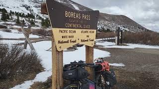 Summiting Boreas Pass, CO on the Great Divide Mountain Bike Route