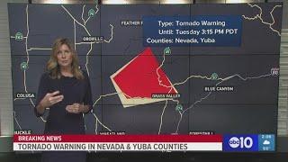 Tornado Warning for parts of Yuba, Nevada counties | LIVE