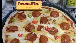 Low carb Pepperoni pizza #ketopizza #lowcarbpizza #pepperonipizza