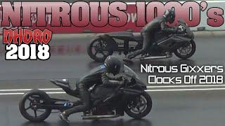 Stretched Suzuki GSXR 1000 drag bikes grudge racing 1/8th mile Nhdro Indy 2018