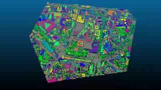 Segmentation of aerial 3D point cloud into buildings, ground objects and vegetation