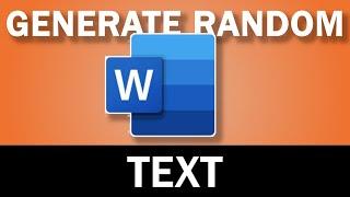 How to Automatically Generate Random Text in Word