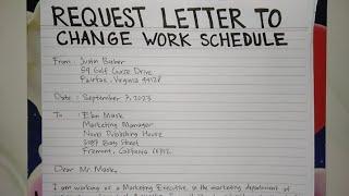 How To Write A Request Letter to Change Work Schedule Step Guide | Writing Practices