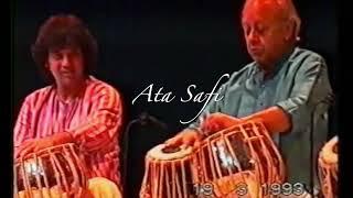 Ustad Allah Rakha Khan & Ustad Zakir Hussain Khan & Ustad Fazal Qureshi. Sarangi: Us.  Sultan khan.