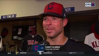 Corey Kluber re-introduces himself to Indians fans with shaved face