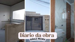 DIÁRIO DA OBRA 60m2 - fase de acabamento - porcelanatos instalados - minha casa minha vida