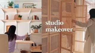 Workspace makeover on a budget | Ikea eket apothecary cabinet hack