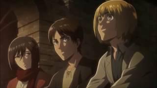 Attack on Titan S03E12 (Eng Sub) - Armin, Eren, and Mikasa notice a Hannes lookalike