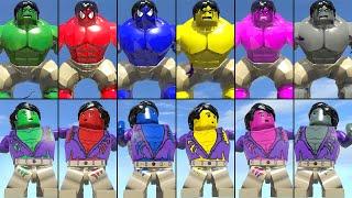 All Hulk Color Transformations of Bruce Banner in LEGO Game