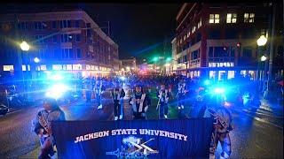 Jackson State University Marching in the 2025 HBCU National Champions Parade