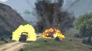 Military gas Supply Convoy Badly Destroyed by Su-35 Fighter Jets & Helicopters -GTA5