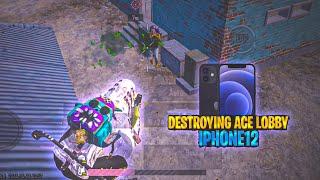 DESTROYING ACE LOBBY IPHONE 12 SMOOTH + 90FPS ? PUBG / BGMI TEST 2024 ️