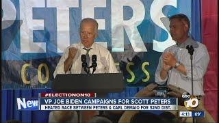 VP Joe Biden campaigns in Kearny Mesa for Rep. Scott Peters