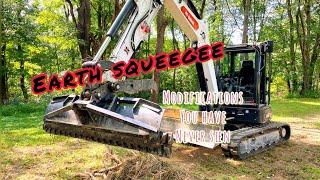 Earth SQUEEGEE, EXCAVATOR Modifications that will surprise you. Ground clearing made easy!