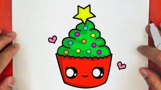 COMMENT DESSINER UN JOLI SAPIN DE CUPCAKES DE NOËL, ÉTAPE PAR ÉTAPE, JACK DESSINS