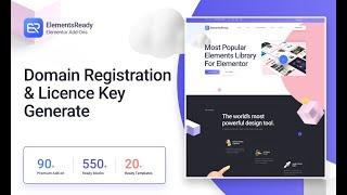 Domain Registration & Licence Key Generat - ElementsReady Elementor Addon