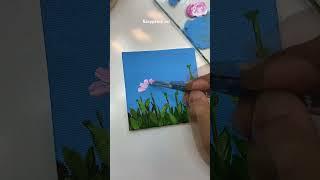 Bee on the flower/ acrylic painting tutorial