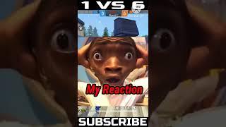 Free Fire 1 VS 6 Gameplay Reaction Video #shortreactions #freefireshort#short