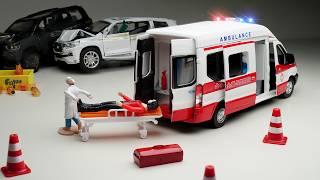 Unboxing of Ford Transit Ambulance Diecast & Simulation of Accident 