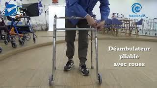 Déambulateur pliable avec roues | MEDICADIS