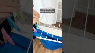 You can fit twice as many clothes on the drying rack! Here's the trick!