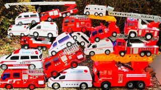 救急車＆消防車のミニカーが坂道を走る！ Ambulance & Fire Engine Model Collection Drive ASMR