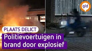 Politievoertuigen in Tiel in brand door explosief – herken jij de verdachte? I Plaats Delict