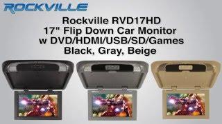 Rockville RVD17HD 17" Flip Down Car Monitor w DVD/HDMI/USB/SD/Games