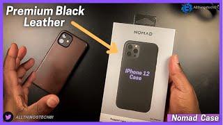 NOMAD Rugged Black Leather Case For iPhone 12